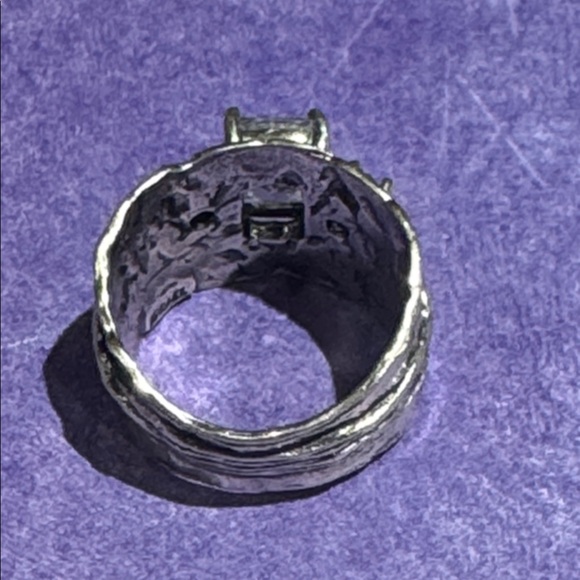 Silver Israel CZ Band Ring